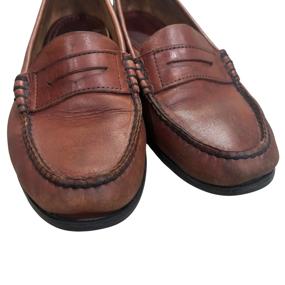 Sebago Classic Dan Brown Leather Penny Loafers Made in USA Womens 8.5 M